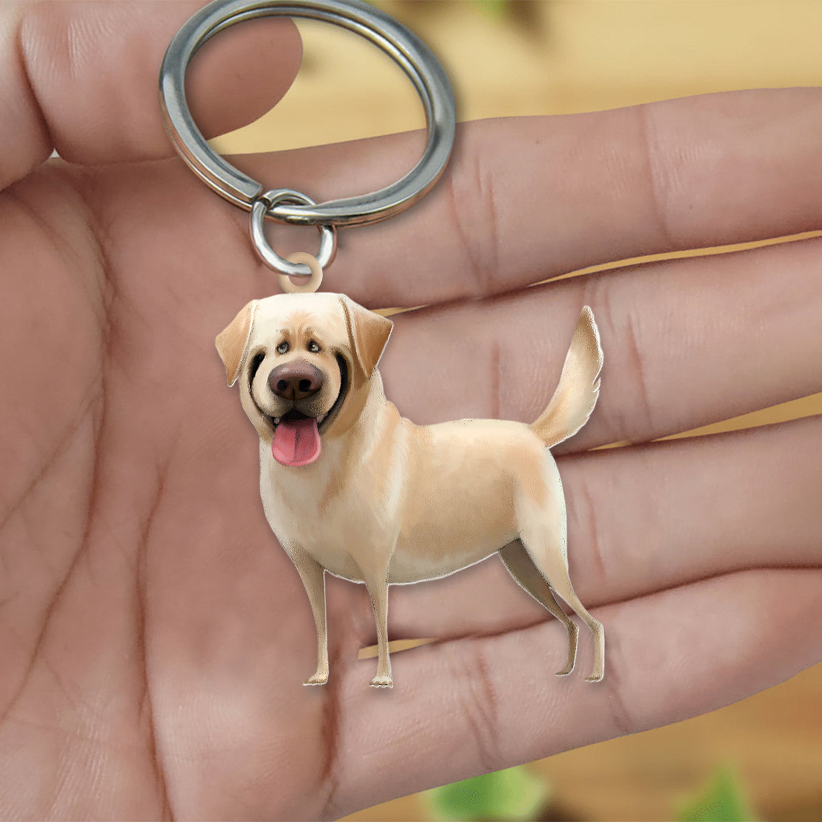 Labrador Retriever-Look at me flat Acrylic Keychain