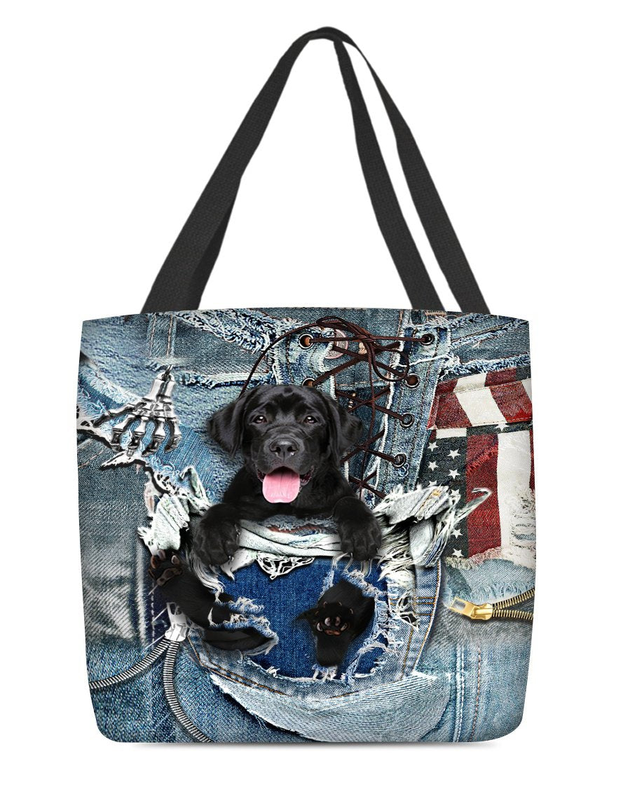 Labrador Retriever-Ripped Jeans-Cloth Tote Bag