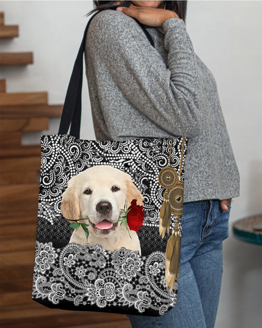 Labrador Retriever-Rose Cloth Tote Bag