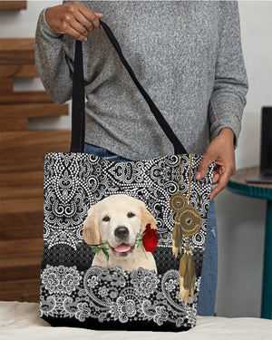 Labrador Retriever-Rose Cloth Tote Bag