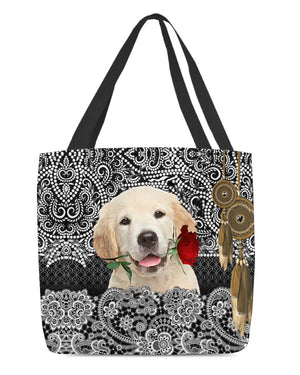 Labrador Retriever-Rose Cloth Tote Bag