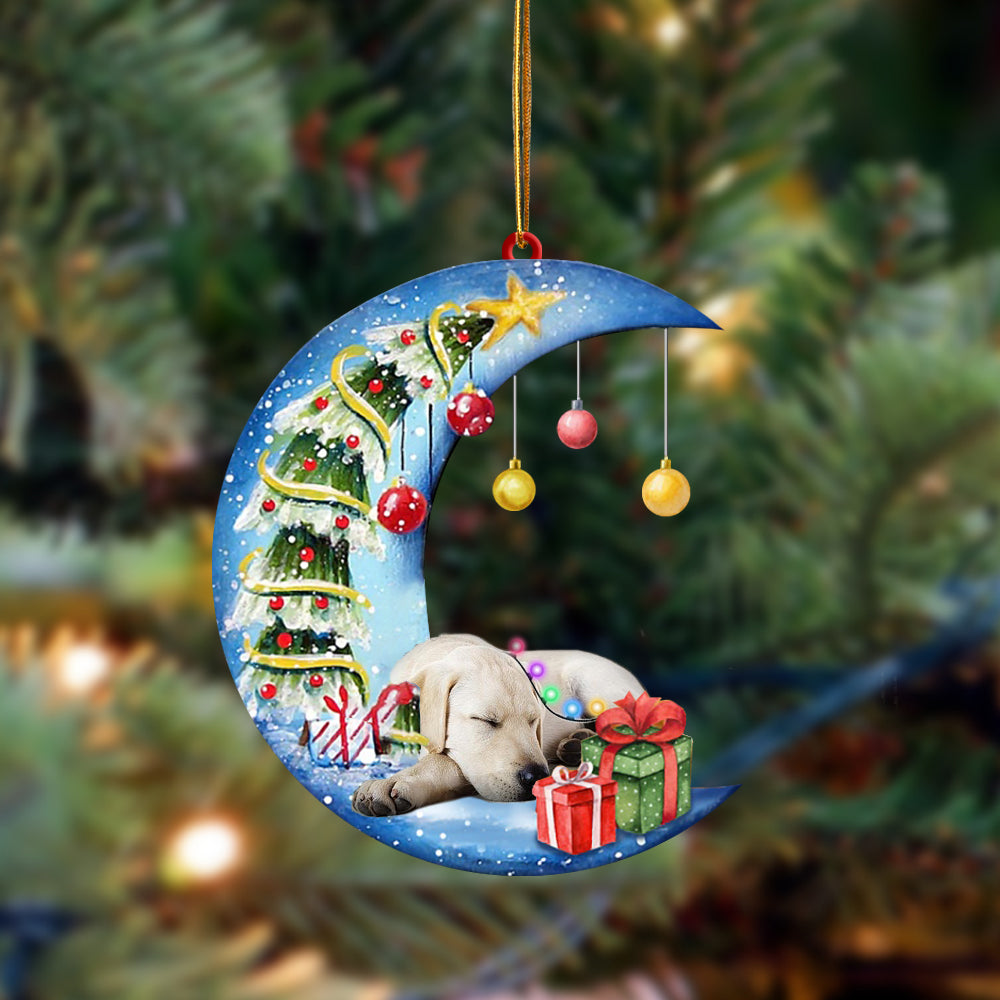 Labrador Retriever-Sleep On The Moon Christmas Two Sided Ornament