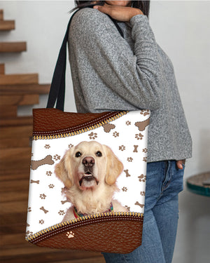 Labrador Retriever-Zipper Texture-Cloth Tote Bag