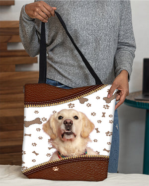 Labrador Retriever-Zipper Texture-Cloth Tote Bag