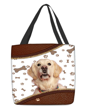 Labrador Retriever-Zipper Texture-Cloth Tote Bag