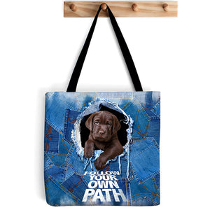 Labrador Retriever1-Follow Your Own Path-Cloth Tote Bag