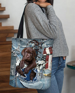 Labrador Retriever1-Ripped Jeans-Cloth Tote Bag