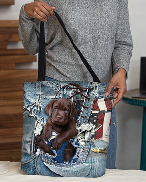 Labrador Retriever1-Ripped Jeans-Cloth Tote Bag