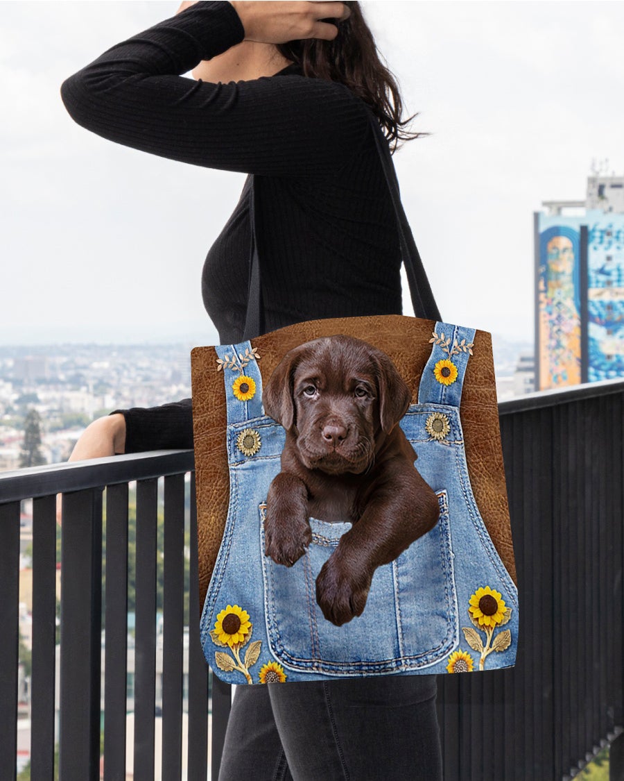 Labrador Retriever1 And Sunflower-Cloth Tote Bag