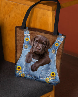 Labrador Retriever1 And Sunflower-Cloth Tote Bag