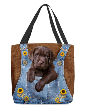 Labrador Retriever1 And Sunflower-Cloth Tote Bag