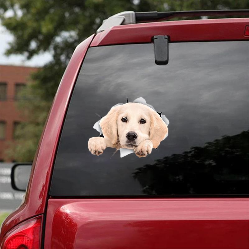 Cute Labrador Retriever 2 CRACK CAR STICKER