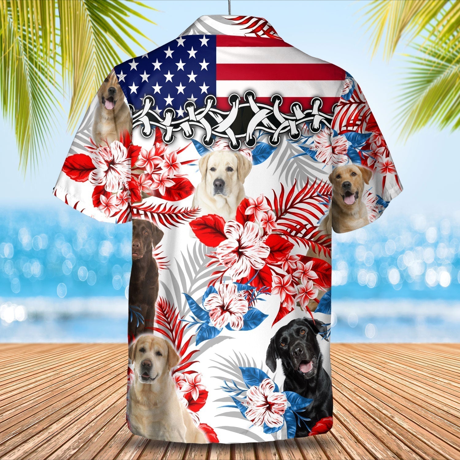 Labrador Retriever American Flag Hawaiian Shirt