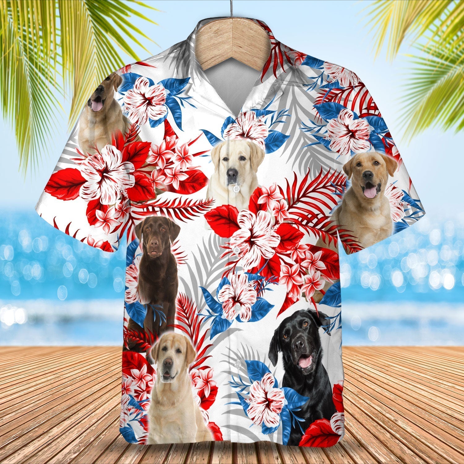 Labrador Retriever American Flag Hawaiian Shirt
