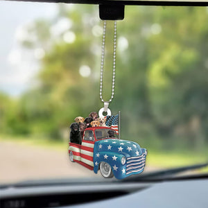 Labrador Retriever Happy Independence Day Two Sides Ornament