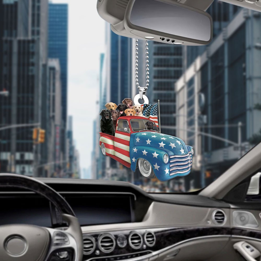 Labrador Retriever Happy Independence Day Two Sides Ornament