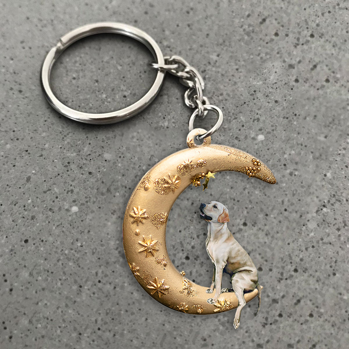 Labrador Retriever-Dog & Moon Flat Acrylic Keychain