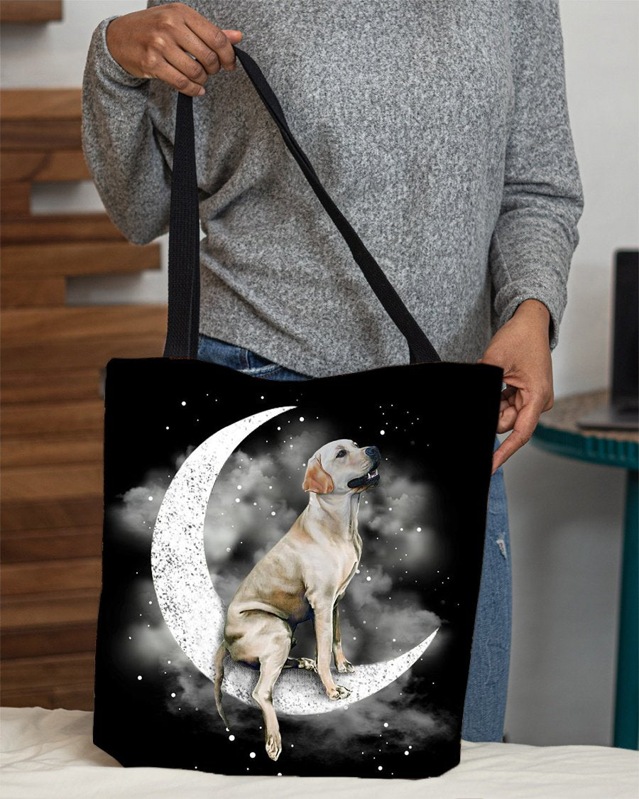 Labrador Retriever Sit On The Moon With Starts-Cloth Tote Bag