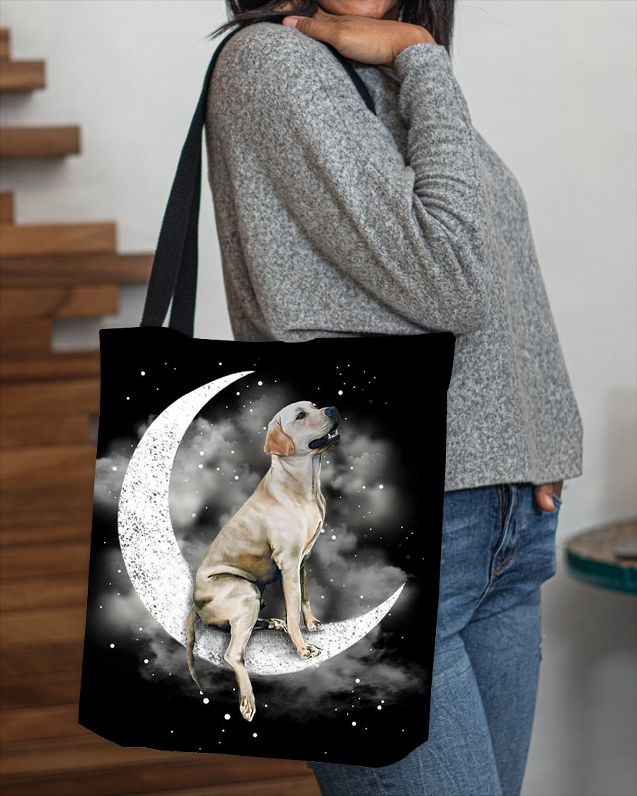 Labrador Retriever Sit On The Moon With Starts-Cloth Tote Bag