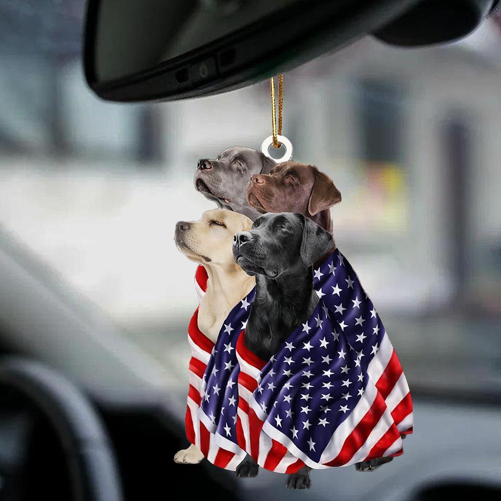 Labrador Retrievers American Patriot Flag Two Sided Ornament