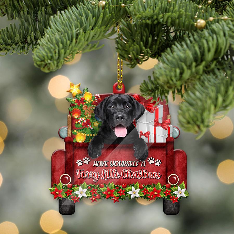 Labrador Sit On A Truck-Two Sided Ornament