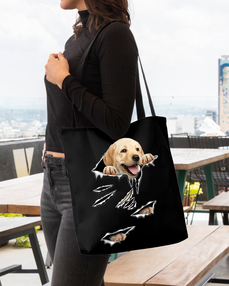 Cracks-Labrador-Cloth Tote Bag