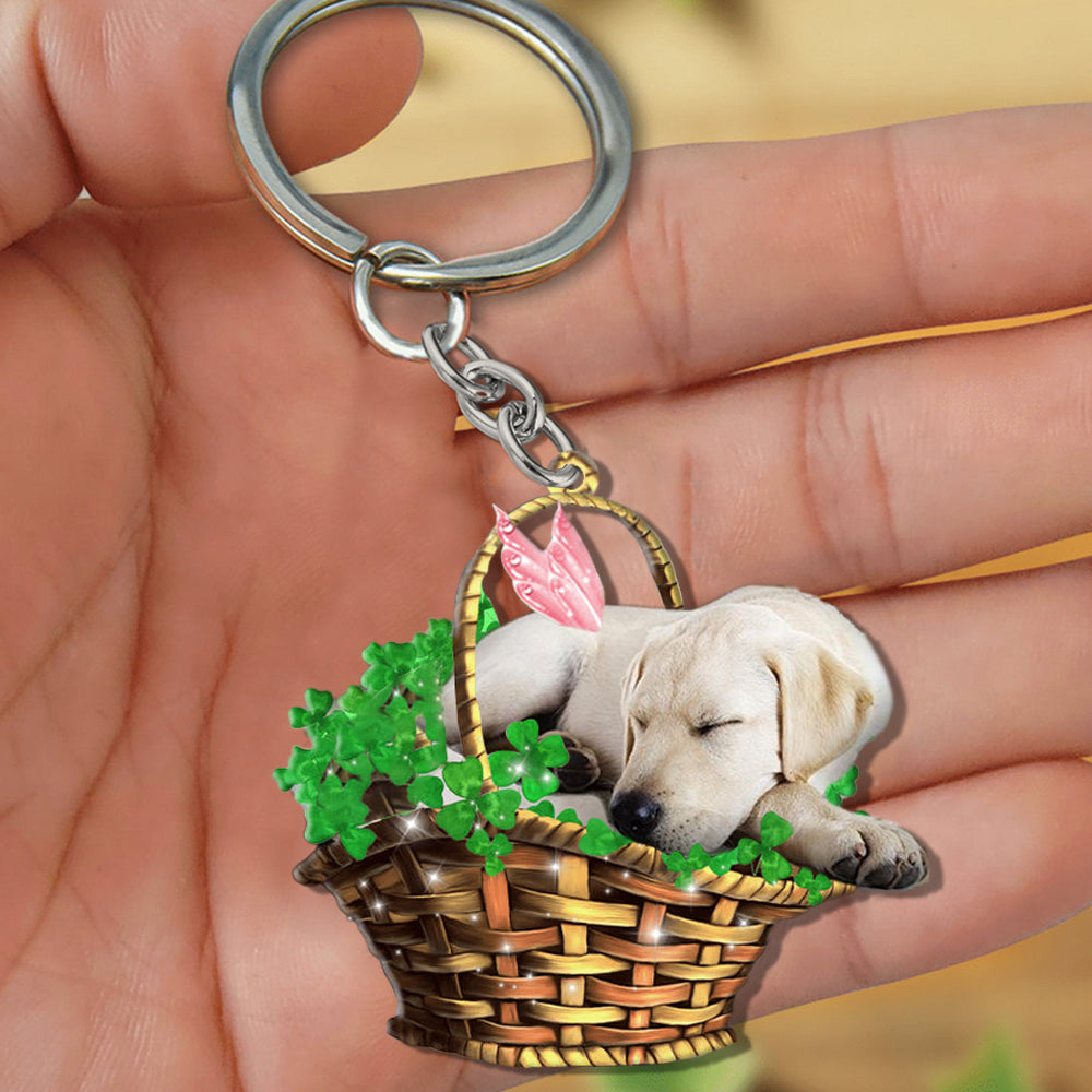 Labrador retriever-Sleeping Lucky Fairy Flat Acrylic Keychain