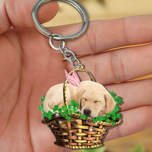 Labrador retriever (2)-Sleeping Lucky Fairy Flat Acrylic Keychain