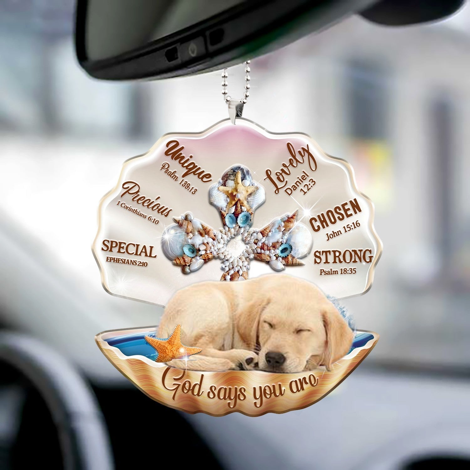 Labrador retriever (2)-You Are Cross In Seashell-Two sides ornament