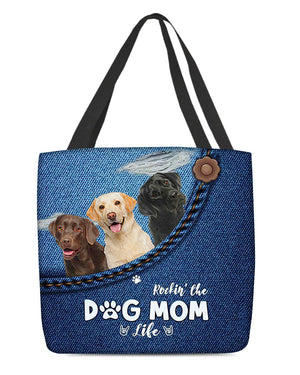 Labrador Retriever n3-Dog Mom Life-Cloth Tote Bag