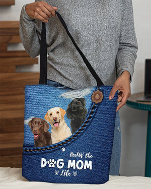 Labrador Retriever n3-Dog Mom Life-Cloth Tote Bag