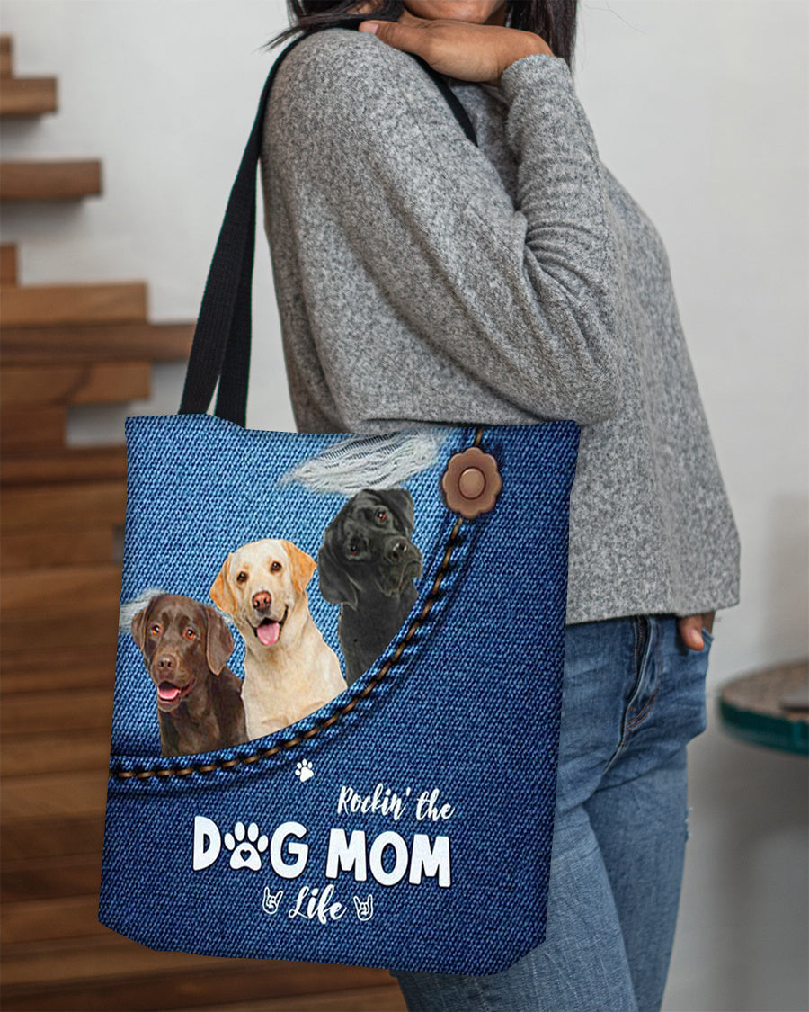 Labrador Retriever n3-Dog Mom Life-Cloth Tote Bag