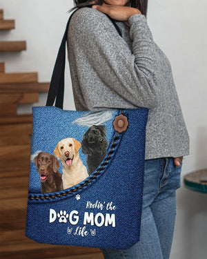 Labrador Retriever n3-Dog Mom Life-Cloth Tote Bag