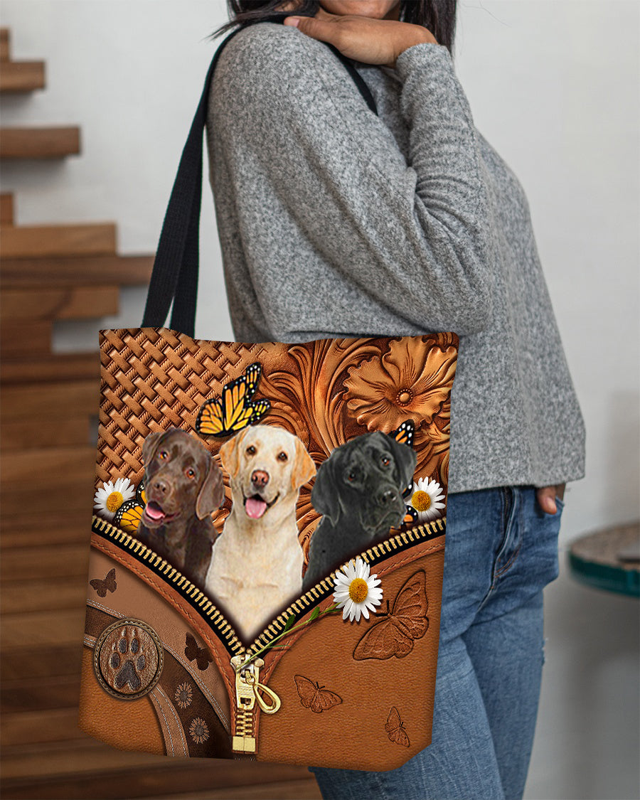 Labrador retriever n3 Butterfly Daisy Cloth Tote Bag