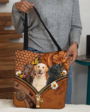 Labrador retriever n3 Butterfly Daisy Cloth Tote Bag