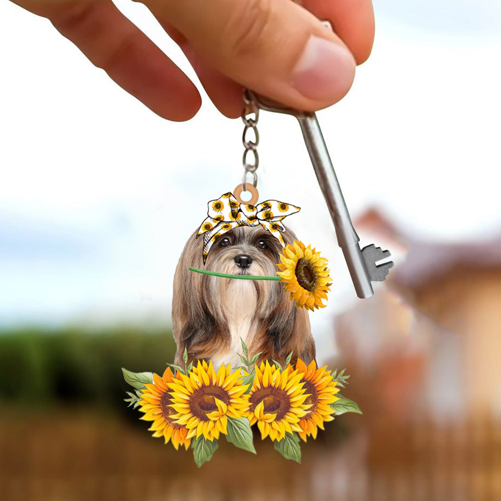 Lhasa Apso-Dog Mom Keychain