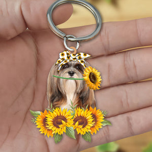 Lhasa Apso-Dog Mom Keychain