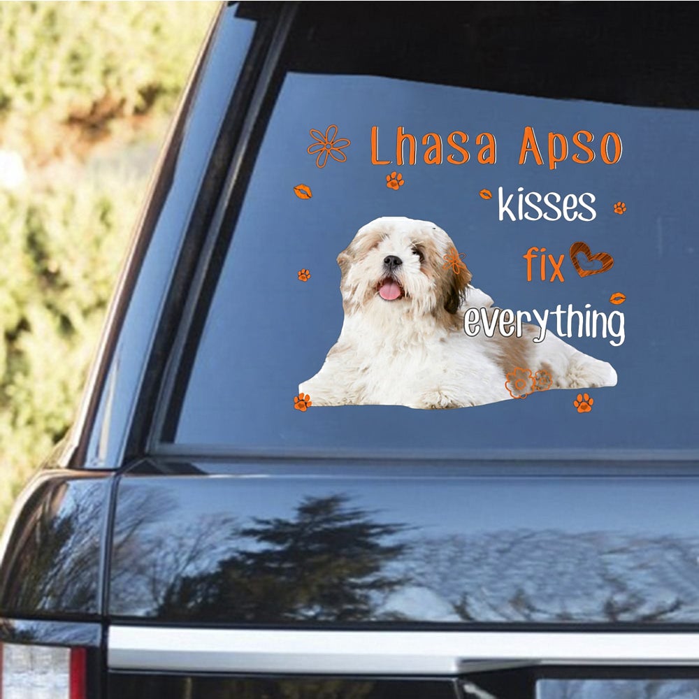 Lhasa Apso-Kiss Fix Everything Decal