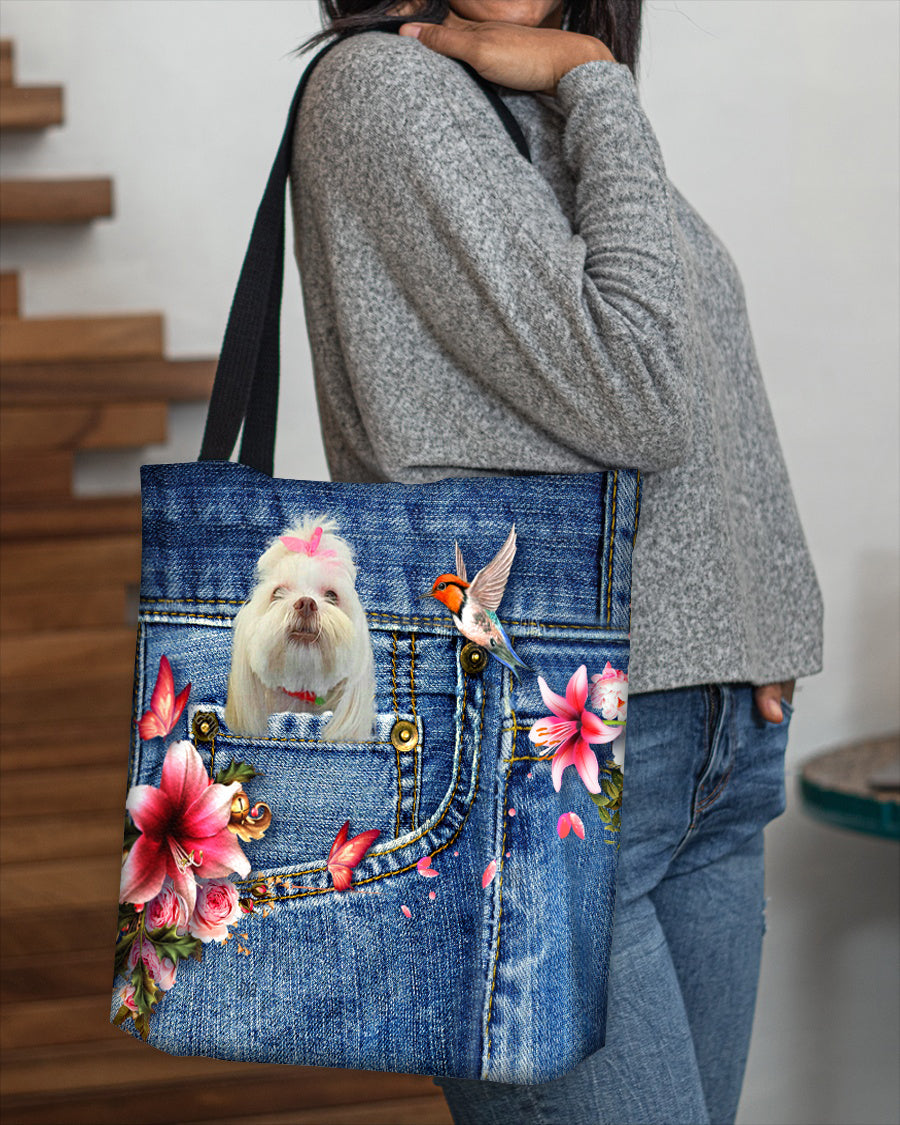 Lhasa Apso-Lily Cloth Tote Bag