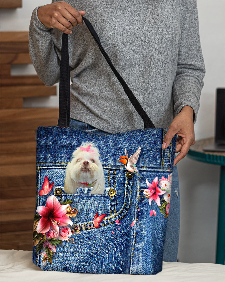 Lhasa Apso-Lily Cloth Tote Bag