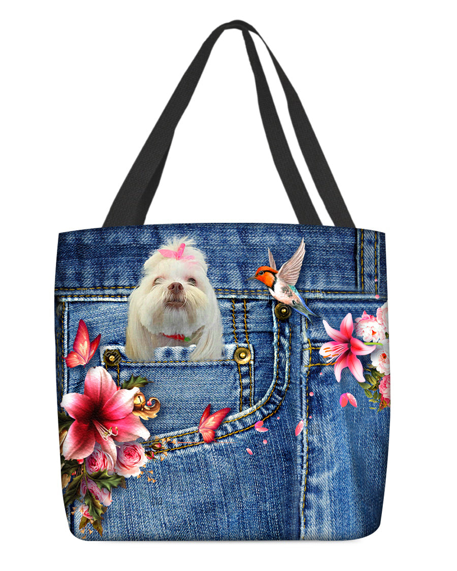 Lhasa Apso-Lily Cloth Tote Bag