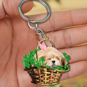 Lhasa Apso-Sleeping Lucky Fairy Flat Acrylic Keychain