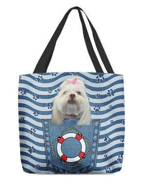 Lhasa Apso On Board-Cloth Tote Bag