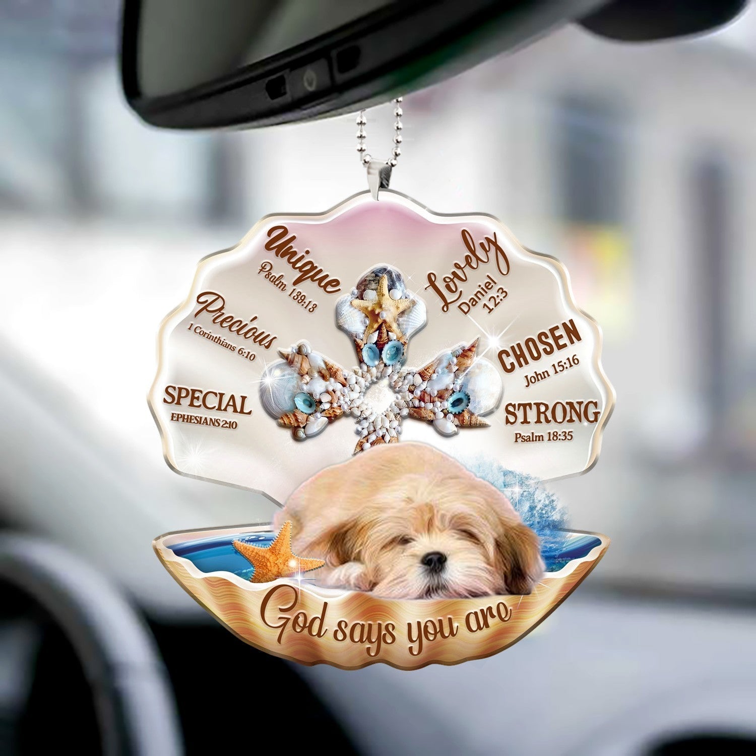 Lhasa Apso-You Are Cross In Seashell-Two sides ornament