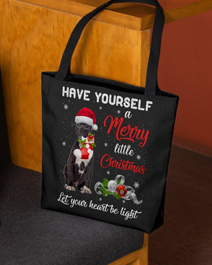 Little Christmas-American Staffordshire Terrier-Cloth Tote Bag