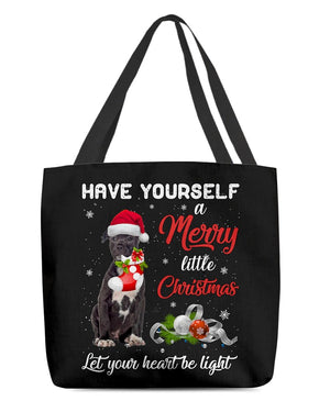 Little Christmas-American Staffordshire Terrier-Cloth Tote Bag