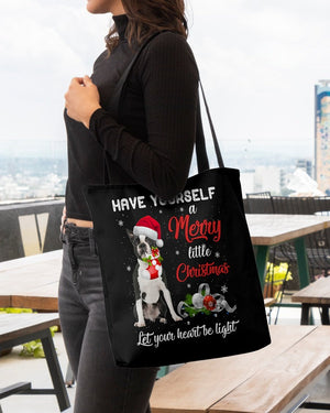 Little Christmas-BLACK Boston Terrier-Cloth Tote Bag