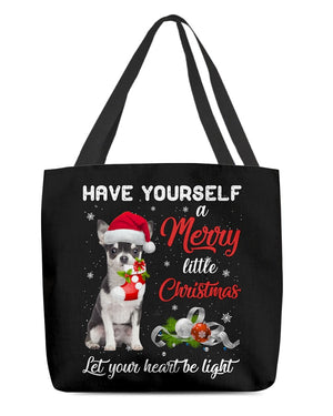 Little Christmas-BLACK Chihuahua-Cloth Tote Bag