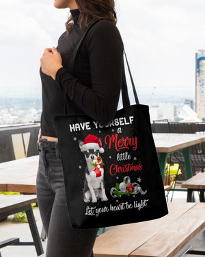 Little Christmas-BLACK Chihuahua-Cloth Tote Bag