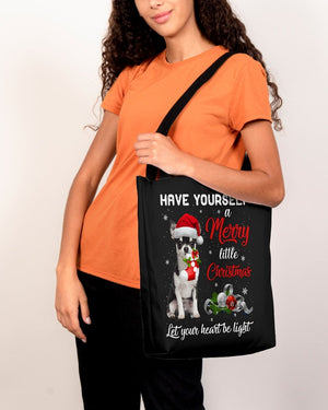 Little Christmas-BLACK Chihuahua-Cloth Tote Bag